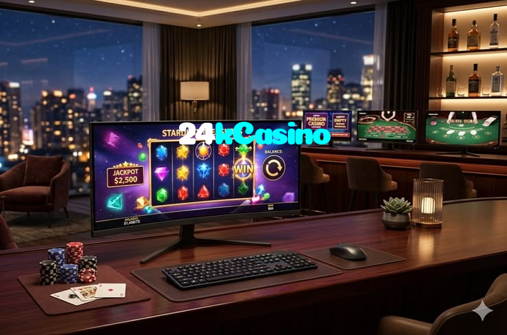 24kCasino casino presented on mobile device in Pakistan with slots and live games